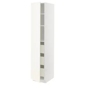 IKEA METOD МЕТОД / MAXIMERA МАКСІМЕРА, висока шафа із шухлядами, білий / ВАЛЛЬСТЕНА білий, 40x60x200 см 395.074.04 фото