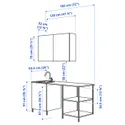 IKEA ENHET ЕНХЕТ, кухня, антрацит / білий, 183x63.5x222 см 193.374.60 фото thumb №3