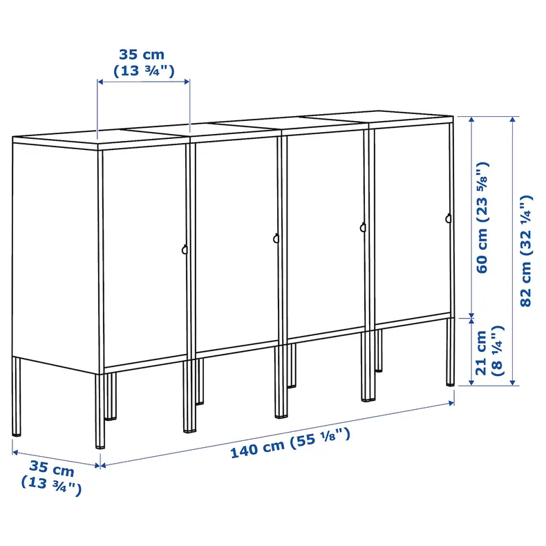 IKEA LIXHULT ЛІКСХУЛЬТ, шафа, антрацит, 140x35x82 см 393.883.59 фото №5