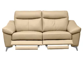 BRW Двухместный диван Luna 2 с функцией релаксации натуральная кожа бежевый, Мадрас 504 SO-LUNA-2TVE-SK+ECO_B6B281 фото