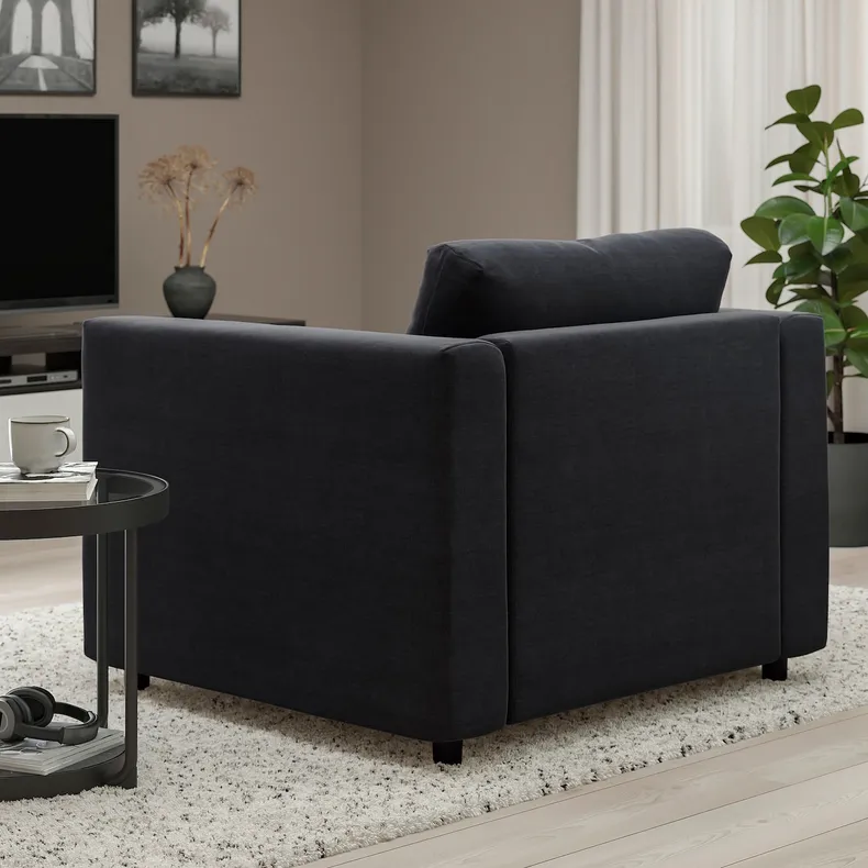 IKEA VIMLE ВІМЛЕ, крісло, САКСЕМАРА чорно-синій 794.771.60 фото №3