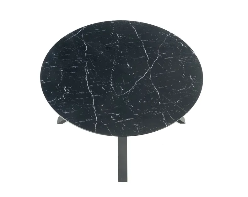 Стол складной HALMAR VERTIGO 130-180x130 см, столешница - черный мрамор, ножки - черные фото №7
