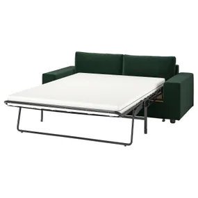 IKEA VIMLE ВІМЛЕ, 2-місний диван-ліжко, з широкими підлокітниками/Djuparp темно-зелений 595.372.64 фото