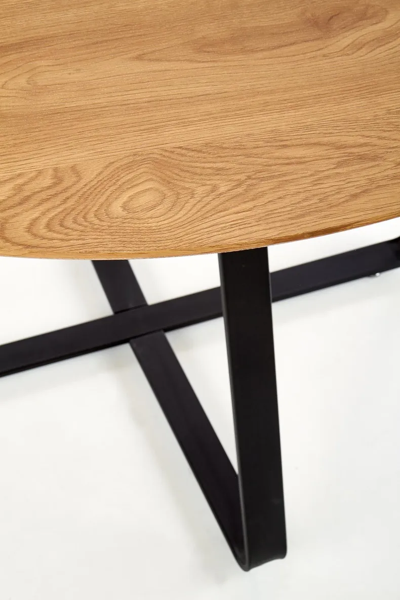 Кухонний стіл HALMAR LOOPER 2 120x120 см, стільниця - дуб золотий, ніжки - чорні фото №13