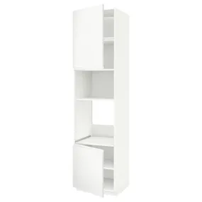 IKEA METOD МЕТОД, вис шаф д / дух / мікр печі / 2 двер / пол, білий / Voxtorp матовий білий, 60x60x240 см 894.658.83 фото