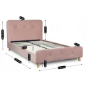 Кровать бархатная MEBEL ELITE MIKEL Velvet, 120x200см, розовая фото thumb №9