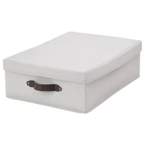 IKEA BLÄDDRARE БЛЕДДРАРЕ, коробка з кришкою, сірий / з малюнком, 35x50x15 см 904.743.96 фото