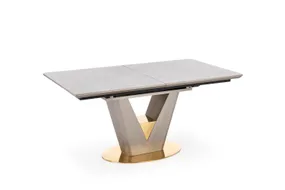 Обеденный стол раскладной HALMAR VALENTINO 160-220x90 см светло-серый/золото фото