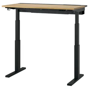 IKEA MITTZON МІТТЗОН, стіл регульований, електричний okl дуб / чорний, 120x60 см 495.266.09 фото