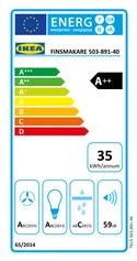 IKEA FINSMAKARE ФІНСМАКАРЕ, настінна витяжка, чорний, 70 см 503.891.40 фото thumb №10