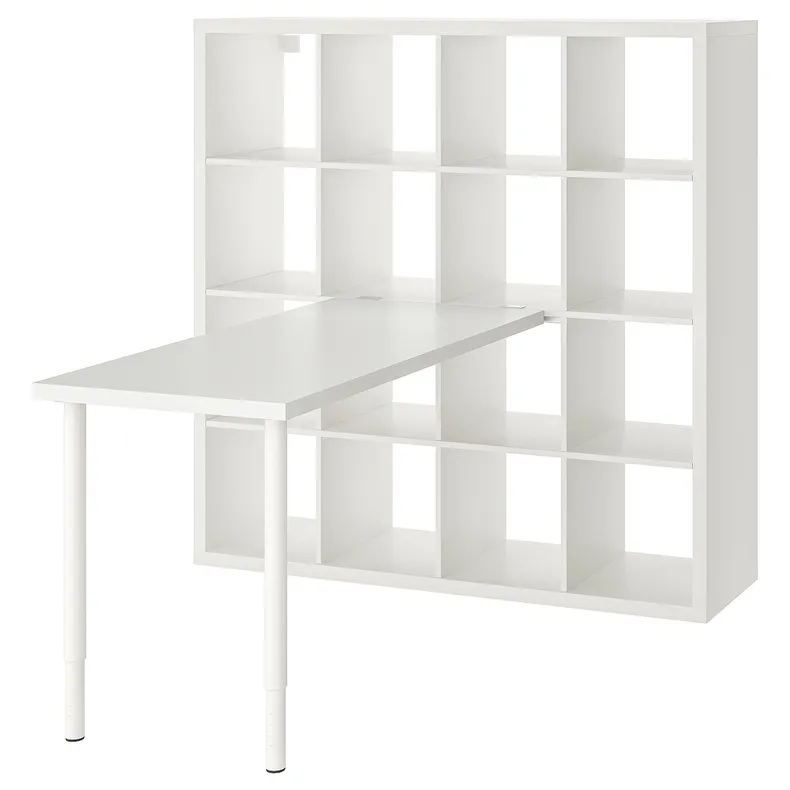 IKEA KALLAX КАЛЛАКС / LAGKAPTEN ЛАГКАПТЕН, стол, комбинация, белый, 147x159x147 см 794.816.52 фото №1