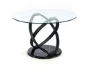 Кухонний стіл HALMAR OPTICO 122x122 см, стільниця - прозора, ніжки - чорні фото thumb №3