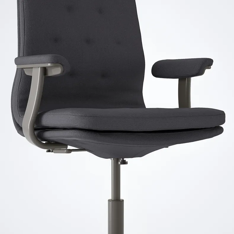 IKEA MULLFJÄLLET МУЛЛЬФЙЕЛЛЕТ, крісло для конференцій на коліщатах, Нагген темно-сірий 193.998.15 фото №4