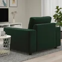 IKEA VIMLE ВІМЛЕ, крісло, з широкими підлокітниками Djuparp/темно-зелений 094.768.71 фото thumb №3
