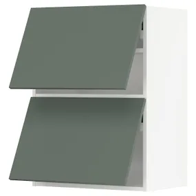 IKEA METOD МЕТОД, навесной шкаф / 2 дверцы, горизонтал, белый / бодарский серо-зеленый, 60x80 см 593.919.40 фото