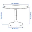 IKEA DOCKSTA ДОКСТА, стол, белый / белый, 103 см 193.249.95 фото thumb №7