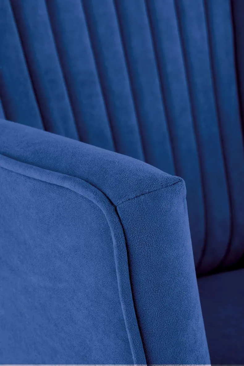 Мягкое кресло бархатное HALMAR DELGADO BLUVEL 86, темно синий фото №3