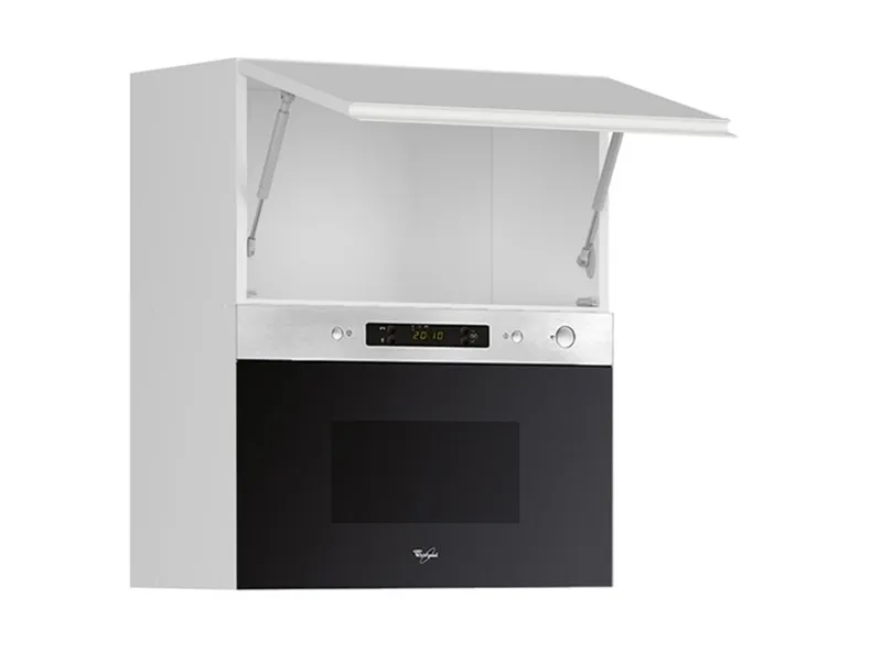 BRW Верхний кухонный шкаф Sole 60 см с микроволновой печью белый глянец, альпийский белый/глянцевый белый FH_GMO_60/72_O_MBNA900-BAL/BIP/IX фото №3