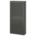IKEA BESTÅ БЕСТО, шафа навісна із 2 дверцятами, темно-сірий / МЕРТВІКЕН темно-сірий, 60x22x128 см 095.081.22 фото thumb №1