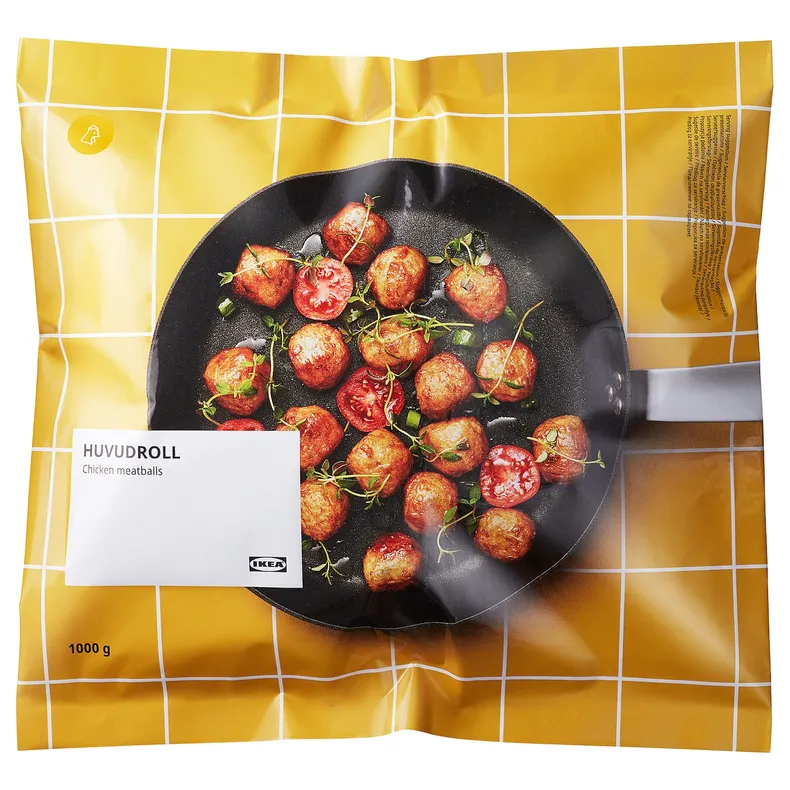 IKEA HUVUDROLL, куриные фрикадельки, замороженный, 1000 g 904.864.55 фото №1