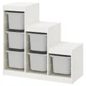 IKEA TROFAST ТРУФАСТ, шафа, білий / сірий, 99x44x94 см 593.293.78 фото thumb №1