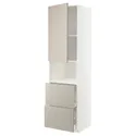 IKEA METOD МЕТОД / MAXIMERA МАКСІМЕРА, висока шафа для мікрох печі, 2 шухл, білий / стенсундський бежевий, 60x60x220 см 094.652.69 фото thumb №1
