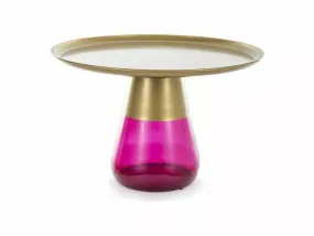 Журнальний столик круглий SIGNAL TIFFANY B, 70 см, золото матове / фіолетовий фото