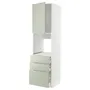 IKEA METOD МЕТОД / MAXIMERA МАКСИМЕРА, высокий шкаф д / духовки / дверь / 3ящика, белый / светло-зеленый, 60x60x220 см 894.864.80 фото