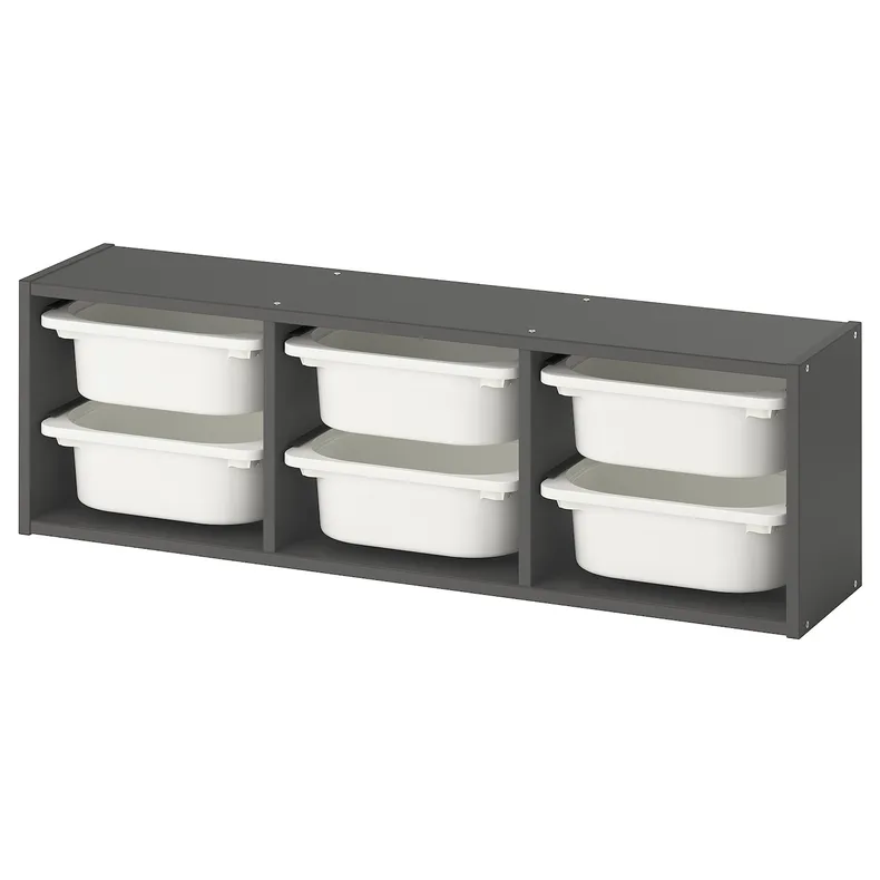 IKEA TROFAST, настенный шкаф, Серый/белый, 99x21x30 см 795.754.91 фото №1