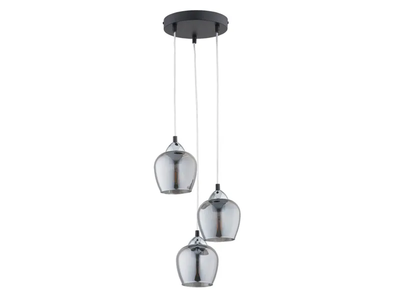 BRW Трехточечный подвесной светильник Margo из стального стекла черного и серебристого цвета 078194 фото №1