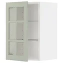 IKEA METOD МЕТОД, навесной шкаф / полки / стеклян дверца, белый / светло-зеленый, 40x60 см 494.869.86 фото thumb №1