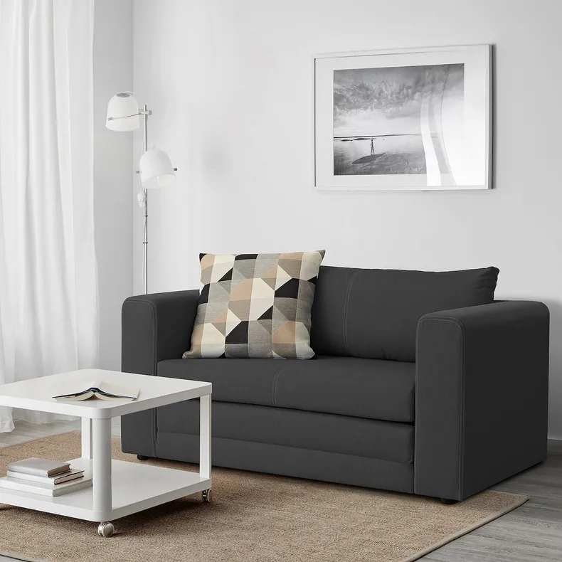 IKEA ASKEBY АСКЕБИ, 2-местный диван-кровать, Книса темно-серая 505.148.46 фото №3