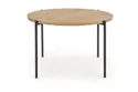 Круглий стіл HALMAR MORGAN 120x120 см дуб золотистий / чорний фото thumb №1