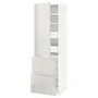 IKEA METOD МЕТОД / MAXIMERA МАКСИМЕРА, высокий шкаф+полки / 4ящ / двр / 2фасада, белый / светло-серый, 60x60x200 см 193.775.35 фото