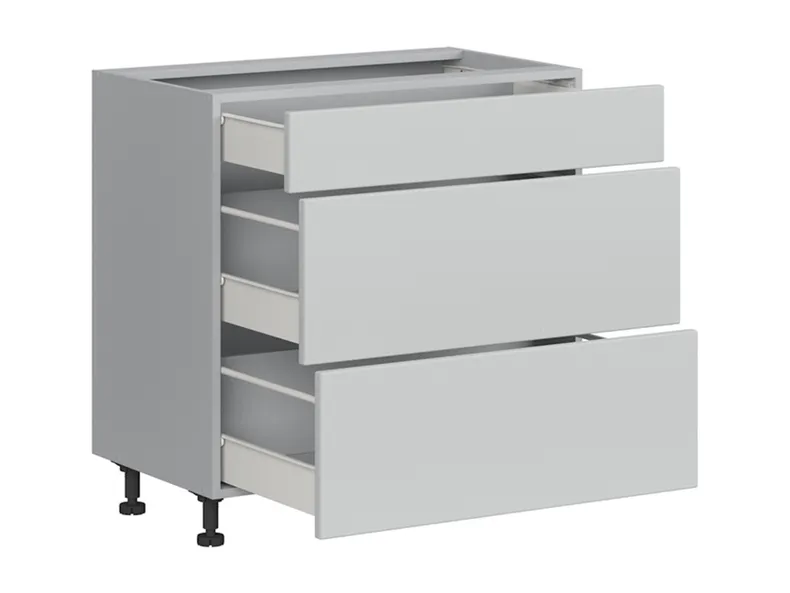 BRW Базовый шкаф для кухни Top Line 80 см с ящиками светло-серый матовый, греноловый серый/светло-серый матовый TV_D3S_80/82_2SMB/SMB-SZG/BRW0014 фото №3