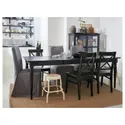 IKEA INGATORP ИНГАТОРП, раздвижной стол, черный, 155 / 215x87 см 902.224.07 фото thumb №4