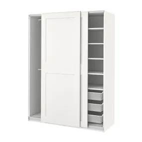 IKEA PAX ПАКС / GRIMO ГРІМО, гардероб, білий/білий, 150x66x201 см 595.023.68 фото
