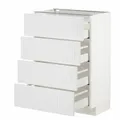 IKEA METOD МЕТОД / MAXIMERA МАКСИМЕРА, напольный шкаф 4 фасада / 4 ящика, белый / Стенсунд белый, 60x37 см 794.094.87 фото thumb №1