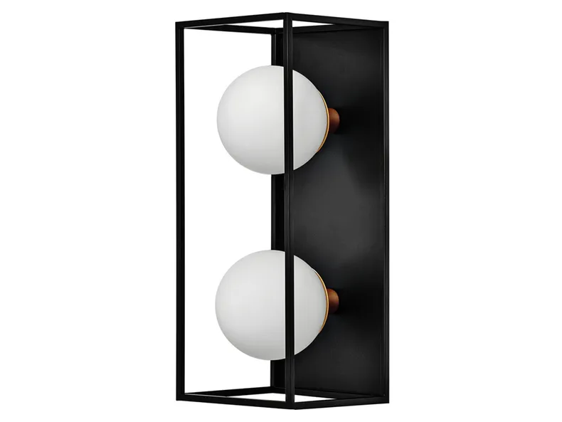 BRW Декоративний квадратний двоточковий плафон для ванної кімнати зі сталі білого та чорного кольору 085961 фото №1