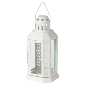 IKEA ENRUM ЕНРУМ, ліхтар для свічки-таблетки/прим/вул, білий, 22 см 905.263.57 фото