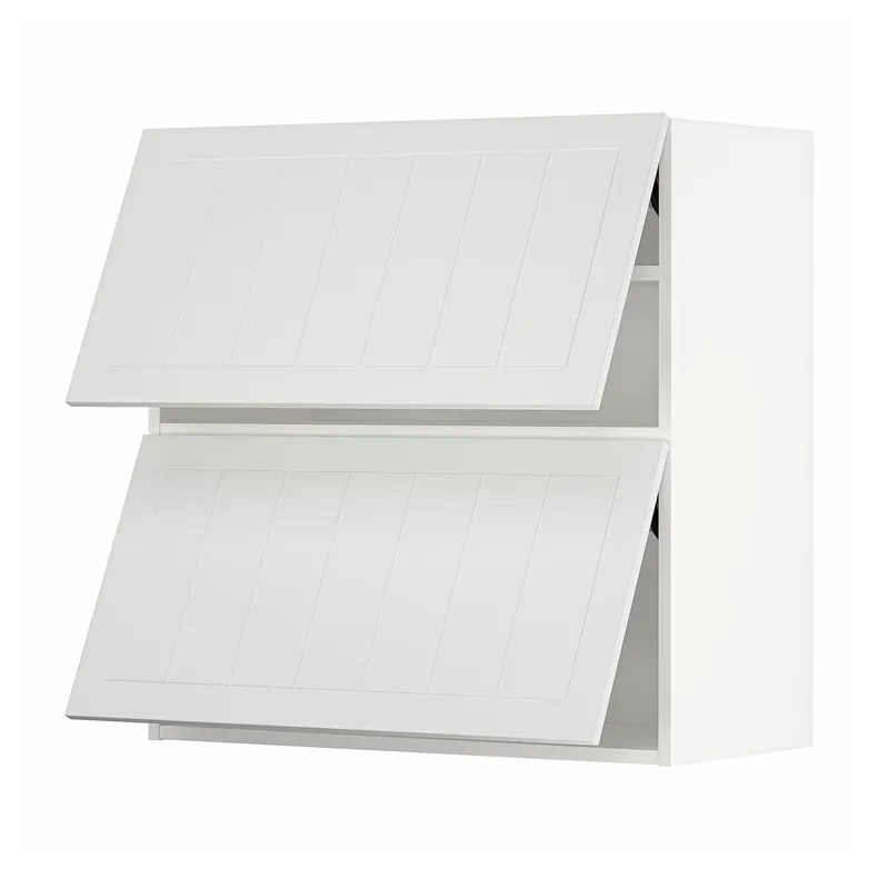 IKEA METOD МЕТОД, навісна шафа гориз 2 дверц нат мех, білий / стенсундський білий, 80x80 см 494.092.57 фото №1
