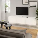 IKEA BESTÅ БЕСТО тумба под ТВ с дверцами, белая, Ханвикен белый, 180x42x38 см фото thumb №5