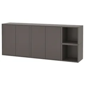 IKEA EKET ЭКЕТ, комбинация настенных шкафов, тёмно-серый, 175x35x70 см 194.942.66 фото