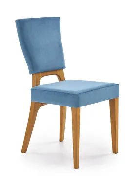 Кухонний стілець HALMAR WENANTY дуб медовий/синій фото