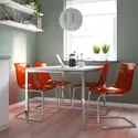 IKEA TORSBY ТОРСБИ / TOBIAS ТОБИАС, стол и 4 стула, глянцевый / белый хром / хром коричневый / красный 594.992.81 фото thumb №2