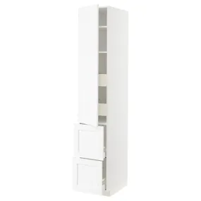 IKEA METOD МЕТОД / MAXIMERA МАКСИМЕРА, высокий шкаф+полки / 4ящ / двр / 2фасада, белый Энкёпинг / белая имитация дерева, 40x60x220 см 294.735.55 фото