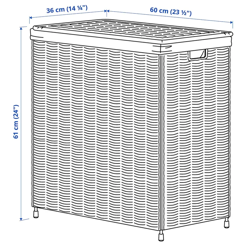 IKEA NATTGIBBA НАТТГІББА, кошик для білизни, плетені/ручна робота, 100 l 305.319.36 фото №6