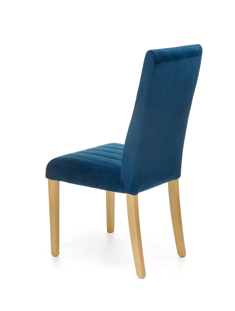 Кухонный стул HALMAR DIEGO 3 стеганые полосы, дуб медовый/темно-синий фото №3