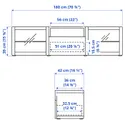 IKEA BESTÅ БЕСТО, тумба под ТВ, Белое / Ханвикенское белое прозрачное стекло, 180x42x39 см 993.293.38 фото thumb №8