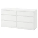 IKEA KULLEN КУЛЛЕН, комод с 6 ящиками, белый, 140x72 см 903.092.45 фото thumb №1